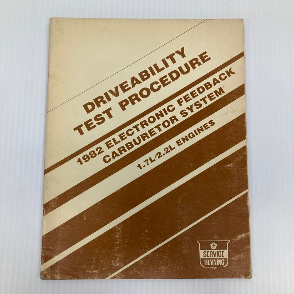 Chrysler Driveability Test Procedure Spec Guide 1982